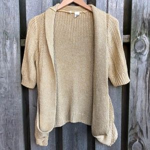 Gold Elbow-Length Anthropologie Sweater, Medium